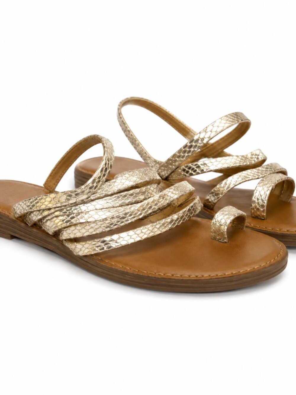 Franco Sarto Metallic Strappy Sandals